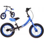 Balansinis dviratukas mėlynas Sport Trike su stabdžiais ir pripučiamais ratais